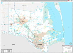 Brownsville-Harlingen Metro Area Wall Map Premium Style 2026